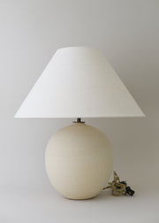Large Orb Lamp in Combed Chalk with Empire Shade - Victoria Morris